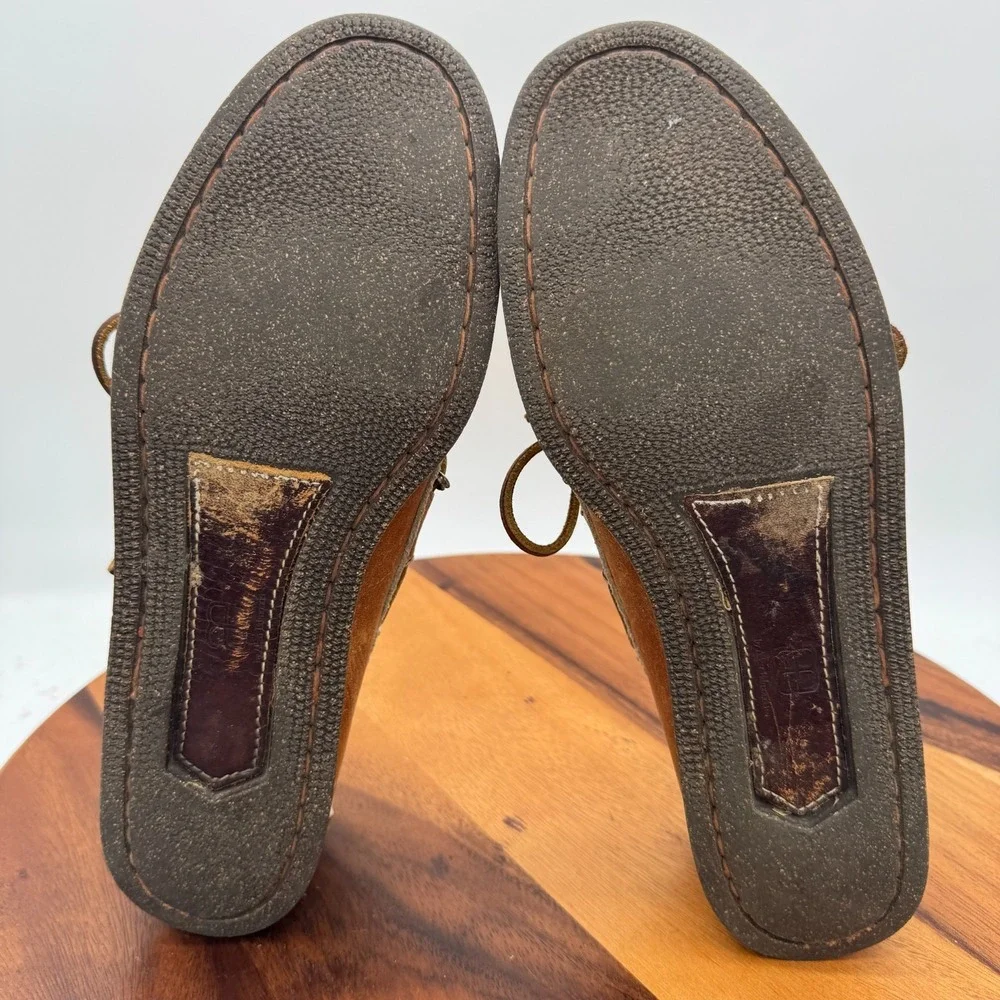 Allen Edmonds Northland Brown Leather Boat Shoes Mens Size 8.5 Handmade